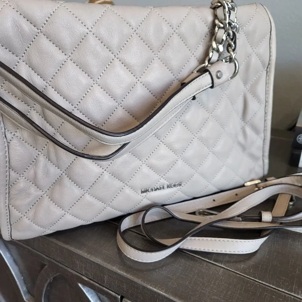 Michael Kors quilted nude bag